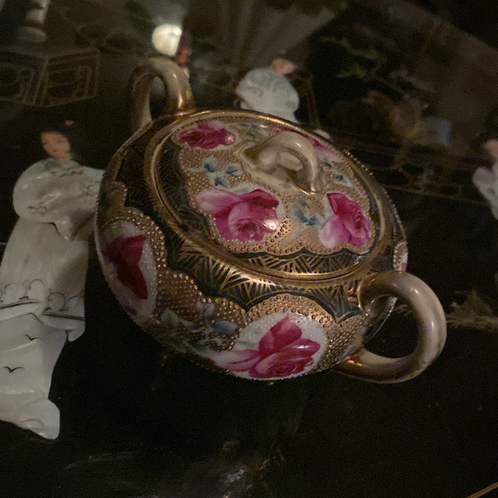 Vintage Nippon Hand Painted creamer with lid - Picture 6 of 7